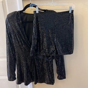 Sequined shorts suit